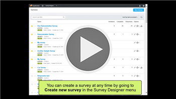 Creating a new survey video link