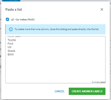  Copying the pre-recorded list into the overlay