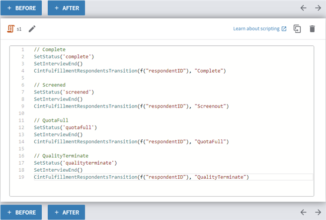Example of Cint script in a script node