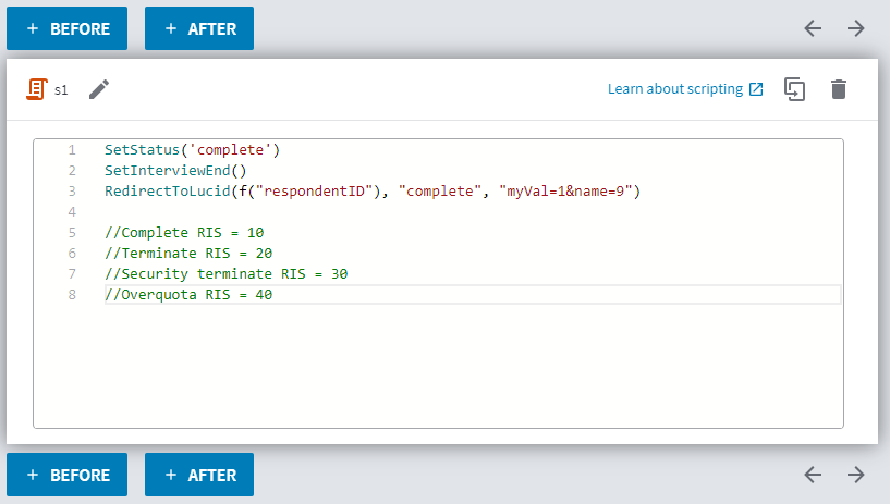 Example of Lucid script in a script node
